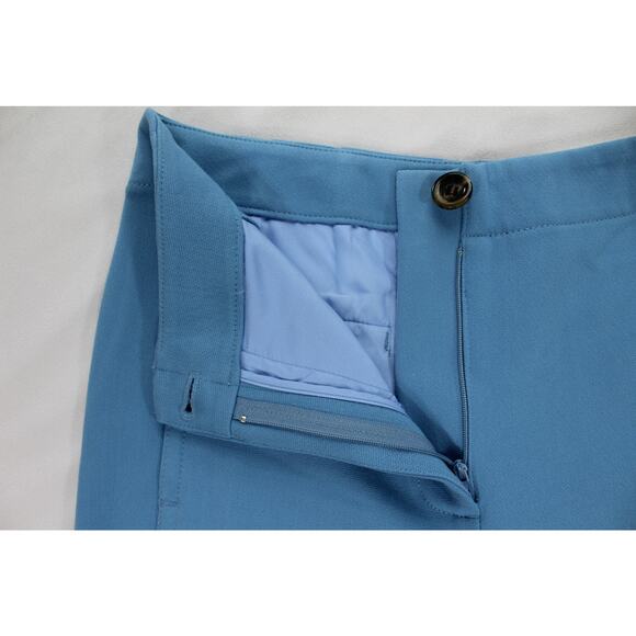 NWT Ann Taylor Petite 6P Wide Leg Crop Pants High Rise Blue Dress Trousers - Picture 5 of 12